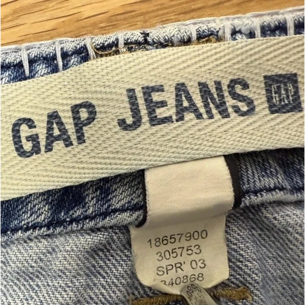 Y2k Gap Jean Skirt 6 Midi Embroidered Butterflies Patches Boho Festival Whimsy - Picture 16 of 16